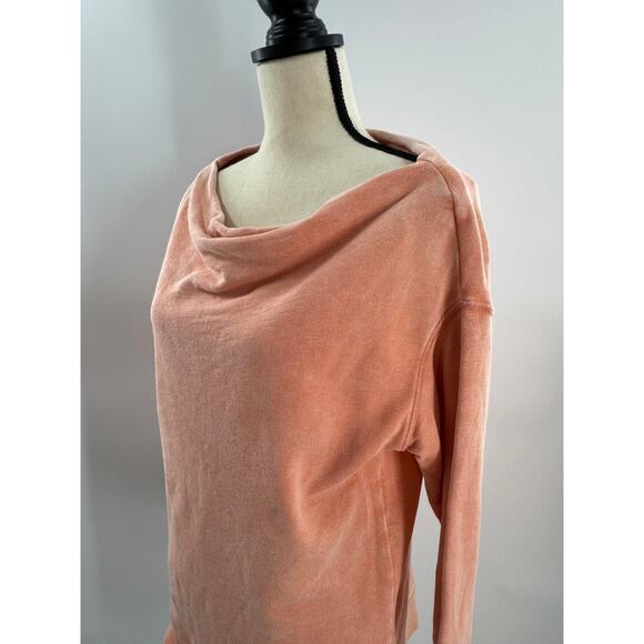 Pilcro Anthropologie Orange Coral Top Cowl Neck Slouchy Long Sweatshirt S M - Picture 2 of 9